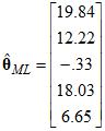 theta with ML estimates